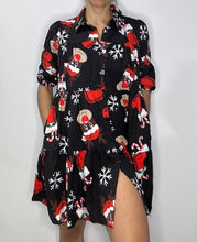 Load image into Gallery viewer, Christmas Dress - Button Down - Black