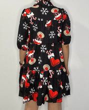 Load image into Gallery viewer, Christmas Dress - Button Down - Black