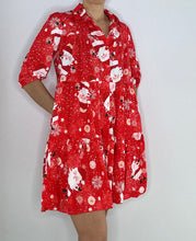 Load image into Gallery viewer, Christmas Dress - Button Down - Red