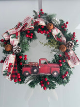 Load image into Gallery viewer, Christmas Wreath! Xmas Decor Festive Season.Green w/Red Berries, Pine Cones & Car