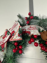 Load image into Gallery viewer, Christmas Wreath! Xmas Decor Festive Season.Green w/Red Berries, Pine Cones & Car