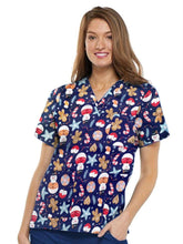 Load image into Gallery viewer, Unisex Christmas Printed Scrubs - Navy