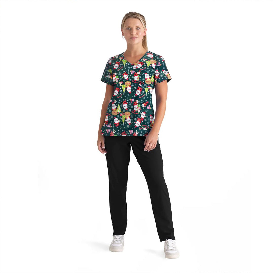 Unisex Christmas Printed Scrubs Green 2.0 Viktoria Lane