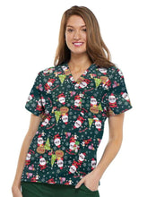 Load image into Gallery viewer, Unisex Christmas Printed Scrubs - Green 2.0