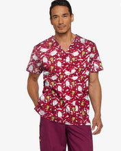 Load image into Gallery viewer, Unisex Christmas Printed Scrubs - Red 2.0