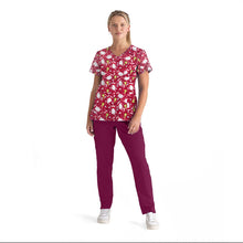 Load image into Gallery viewer, Unisex Christmas Printed Scrubs - Red 2.0