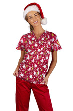 Load image into Gallery viewer, Unisex Christmas Printed Scrubs - Red 2.0