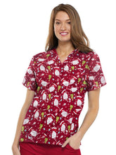 Load image into Gallery viewer, Unisex Christmas Printed Scrubs - Red 2.0
