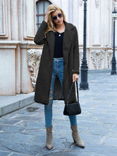Load image into Gallery viewer, Lined Collared Teddy Coat with Pockets - Black
