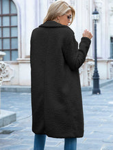 Load image into Gallery viewer, Lined Collared Teddy Coat with Pockets - Black
