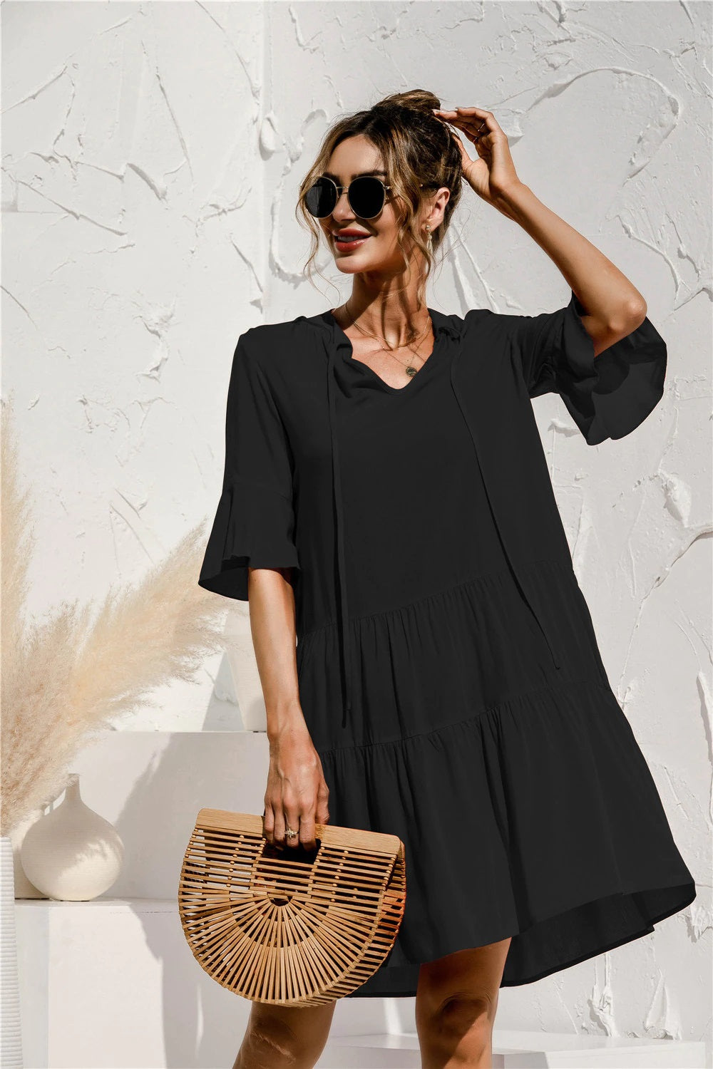 Short Sleeve Dress - Black