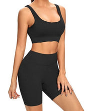 Load image into Gallery viewer, Seamless Bra and Shorts Set - Black
