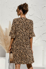 Load image into Gallery viewer, Short Sleeve Dress - Brown Leopard
