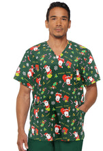 Load image into Gallery viewer, Unisex Christmas Printed Scrubs - Green
