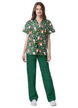 Load image into Gallery viewer, Unisex Christmas Printed Scrubs - Green
