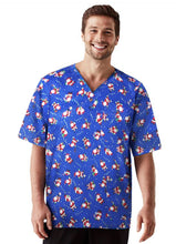 Load image into Gallery viewer, Unisex Christmas Printed Scrubs - Blue
