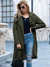 Load image into Gallery viewer, Lined Collared Teddy Coat with Pockets - Khaki
