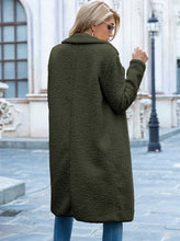Load image into Gallery viewer, Lined Collared Teddy Coat with Pockets - Khaki
