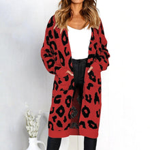 Load image into Gallery viewer, Leopard Cardigan Long - Red
