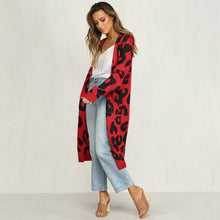 Load image into Gallery viewer, Leopard Cardigan Long - Red
