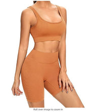 Load image into Gallery viewer, Seamless Bra and Shorts Set - Mustard
